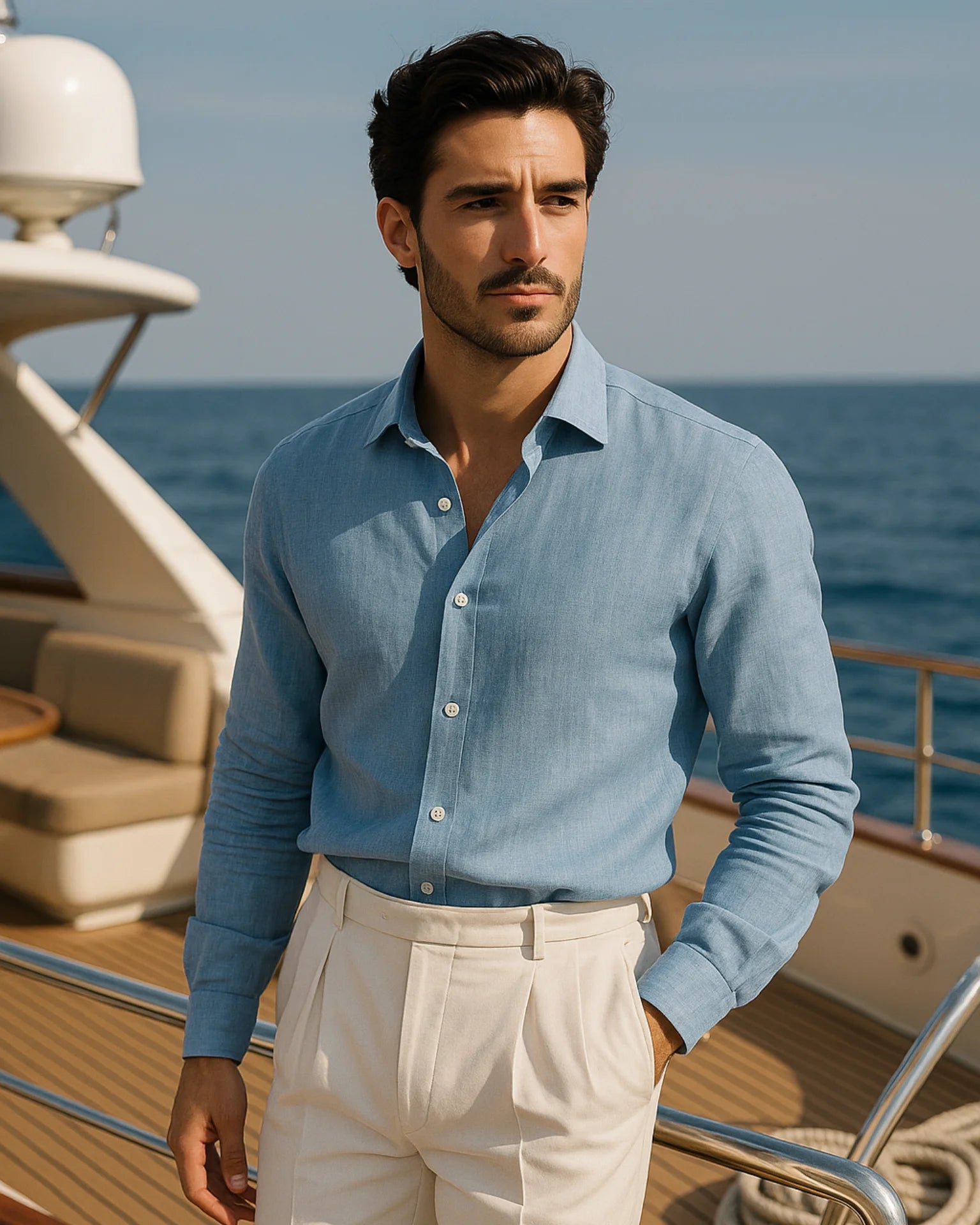 Marco - Linen Shirt Light Blue