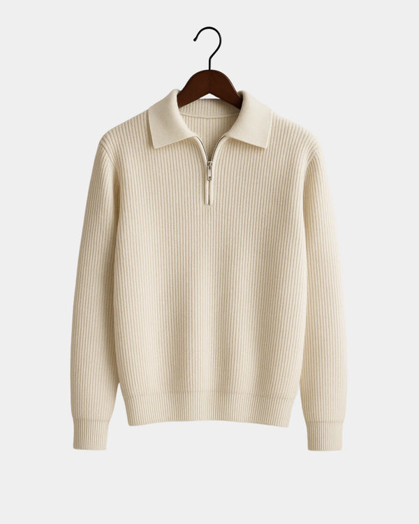 Marco Zip Sweatshirt - Beige