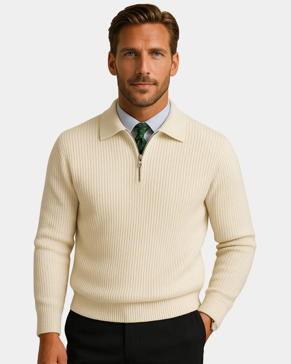 Marco Zip Sweatshirt - Beige