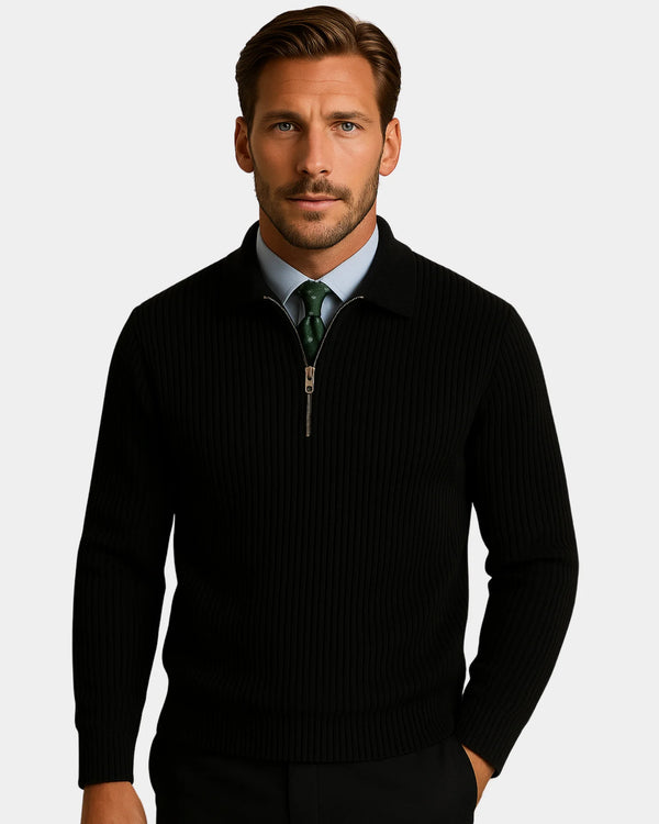Marco Zip Sweatshirt - Black
