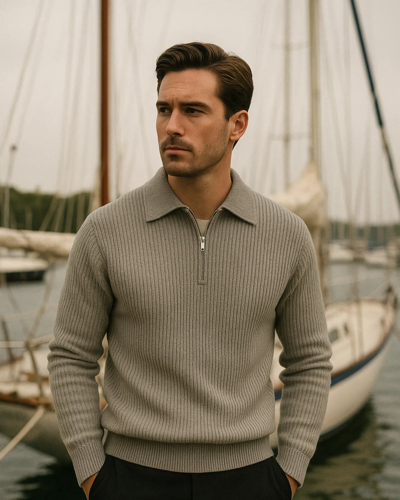 Marco Zip Sweatshirt - Grey