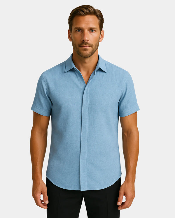 Domenico - Linen Shirt Light Blue