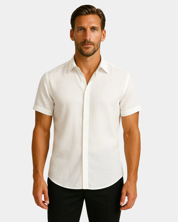 Domenico - Linen Shirt White
