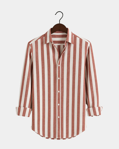 Giovanni - Linen Shirt Red White