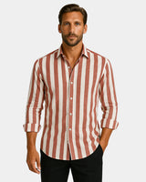 Giovanni - Linen Shirt Red White