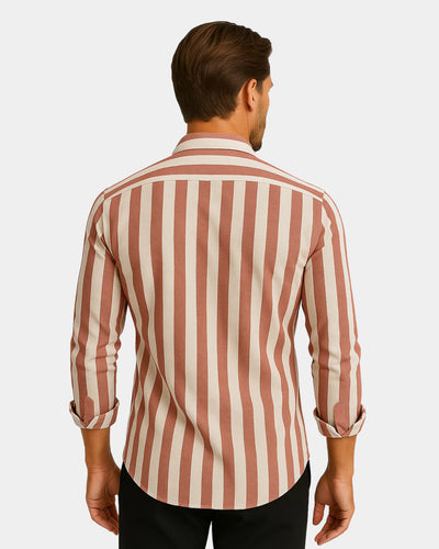 Giovanni - Linen Shirt Red White