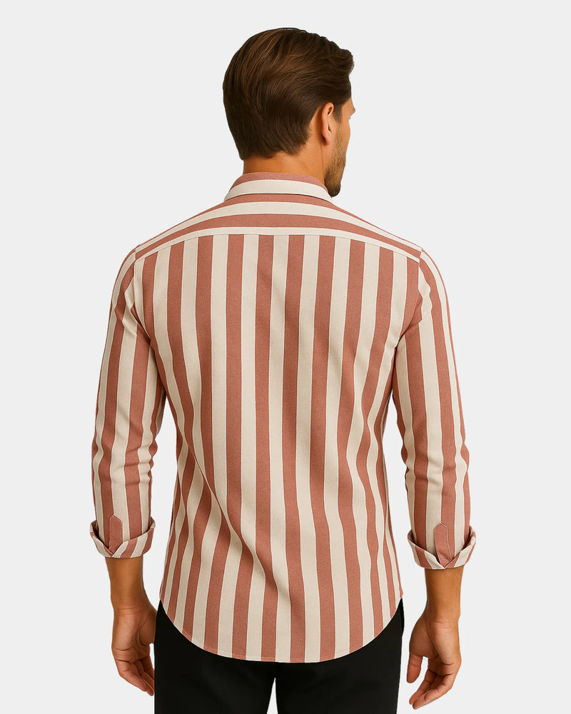 Giovanni - Linen Shirt Red White