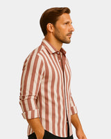 Giovanni - Linen Shirt Red White
