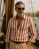 Giovanni - Linen Shirt Red White