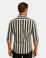 Giovanni - Linen Shirt Black White
