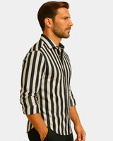 Giovanni - Linen Shirt Black White