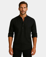Lorenzo - Linen Shirt Black