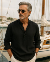 Lorenzo - Linen Shirt Black