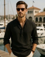 Lorenzo - Linen Shirt Black