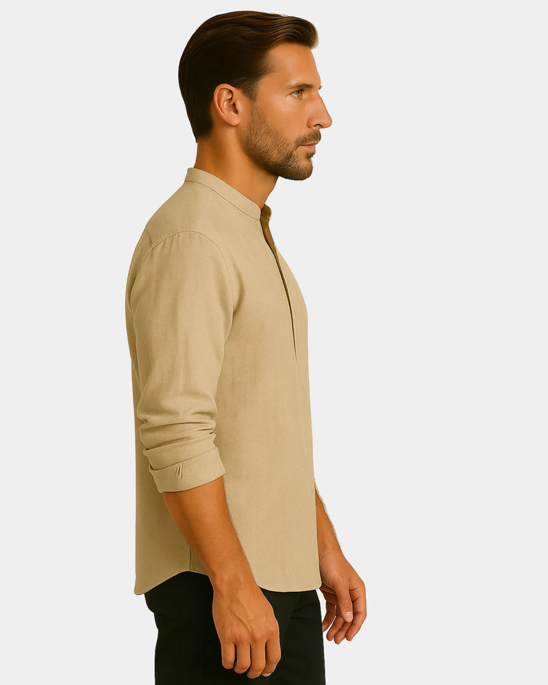 Lorenzo - Linen Shirt Khaki