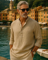 Lorenzo - Linen Shirt Khaki