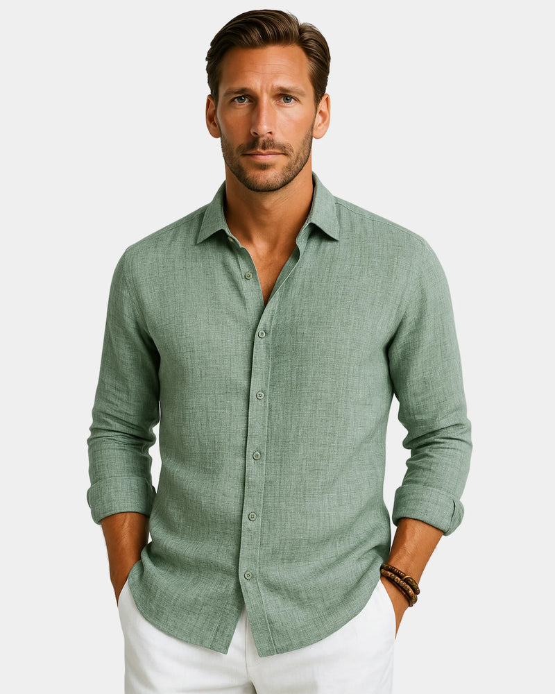 Marco - Linen Shirt Green