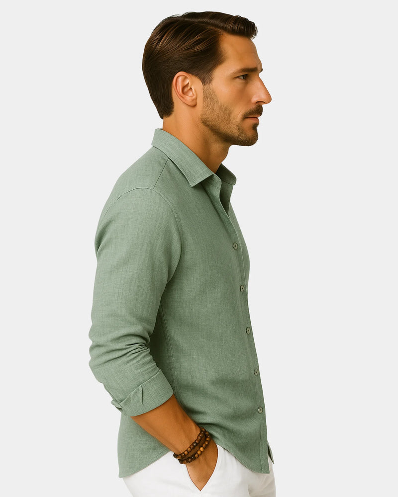 Marco - Linen Shirt Green