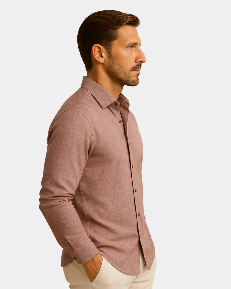 Marco - Linen Shirt Dusty Rose