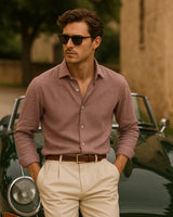Marco - Linen Shirt Dusty Rose