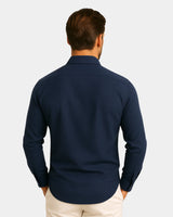 Marco - Linen Shirt Navy Blue