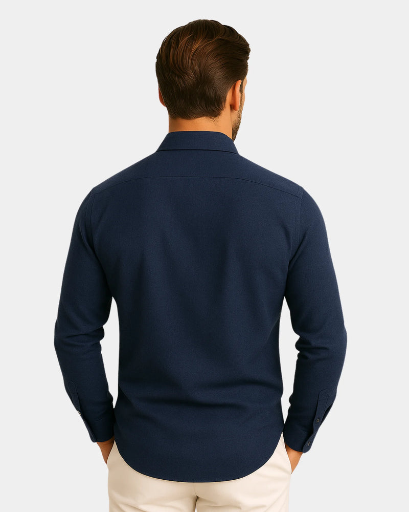 Marco - Linen Shirt Navy Blue