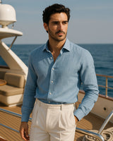 Marco - Linen Shirt Light Blue