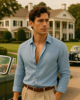 Marco - Linen Shirt Light Blue