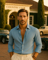Marco - Linen Shirt Light Blue