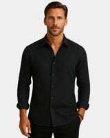 Marco - Linen Shirt Black