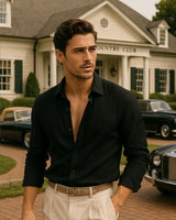 Marco - Linen Shirt Black