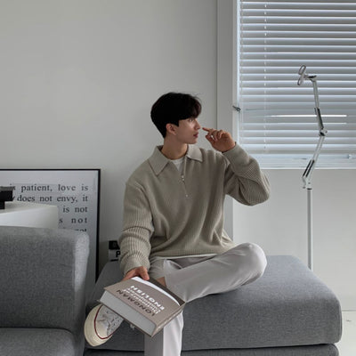 MV Casual Loose Half-Zip Sweater