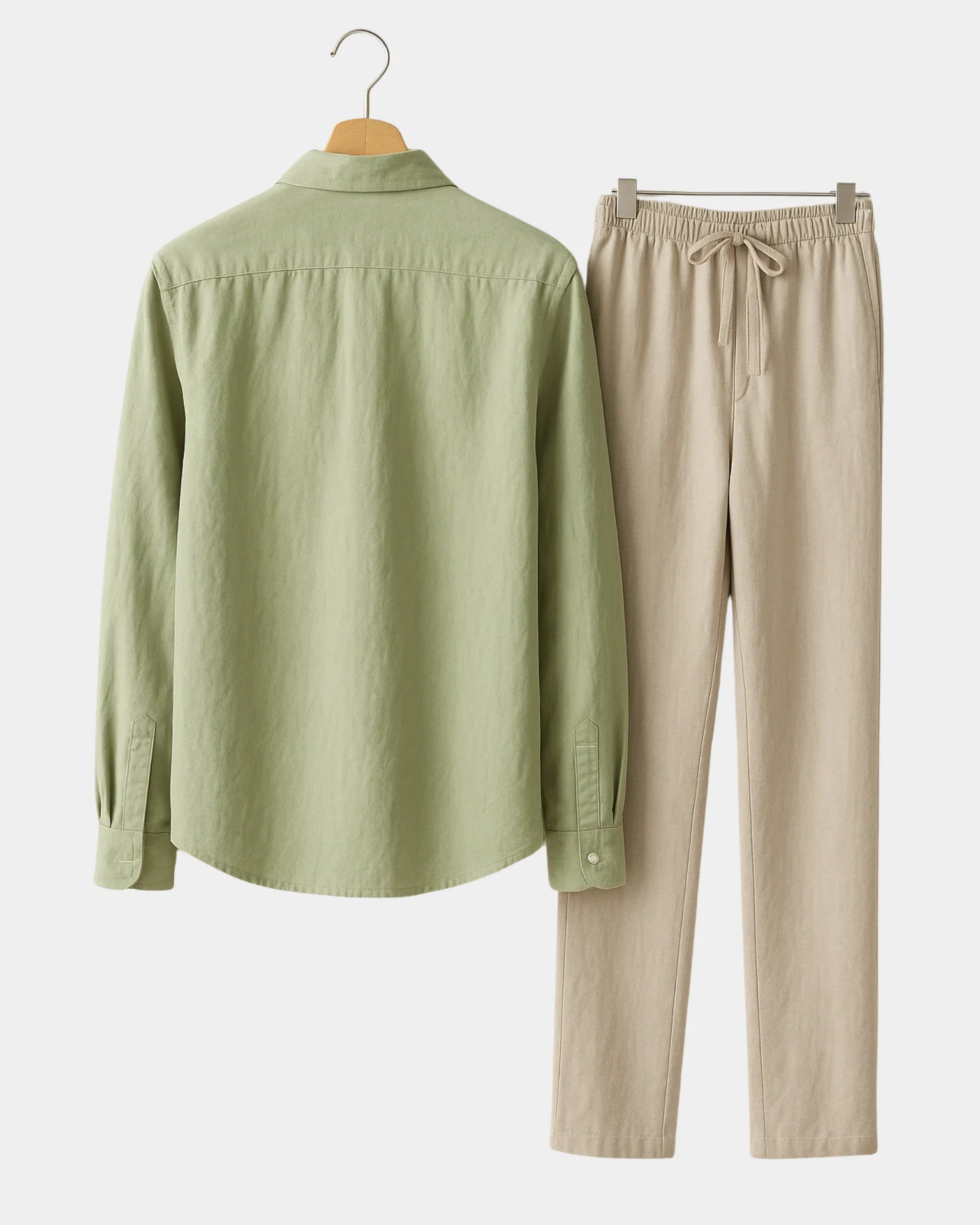 2 - PIECE LINEN SET - MATCHA GREEN / BEIGE